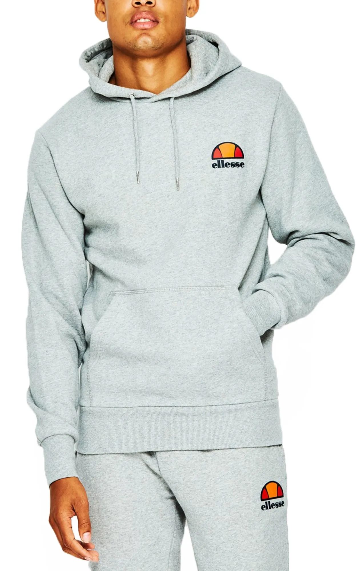 Grey Marl Ellesse Toce Logo Overhead Hoodie