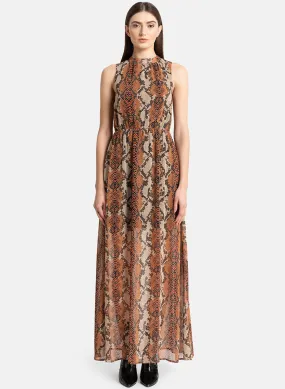 Printed Maxi Dress with Halter Neck