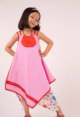 Handkerchief Dress with Printed Design