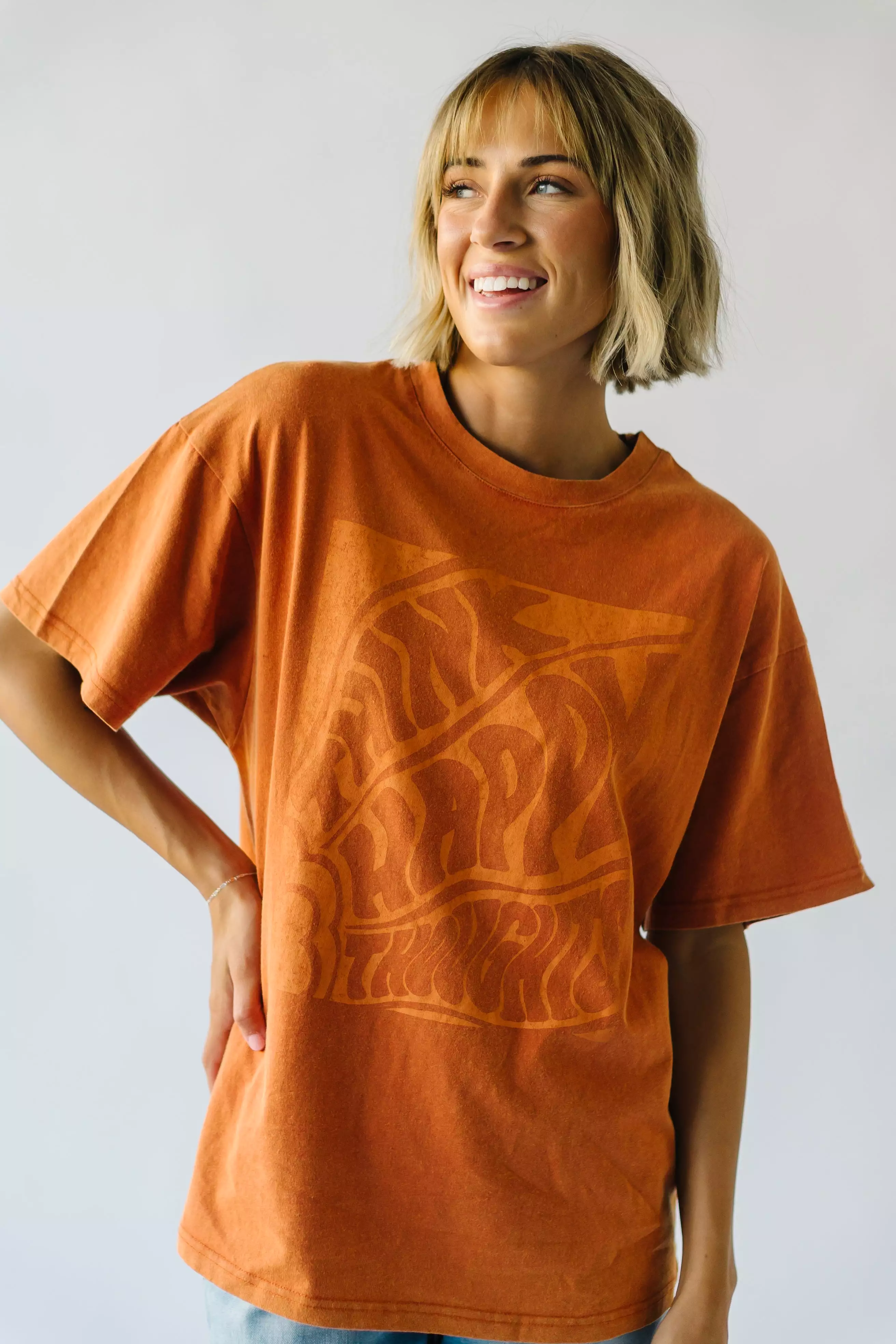 Happy Thoughts Graphic Tee - Brown | Shop Now