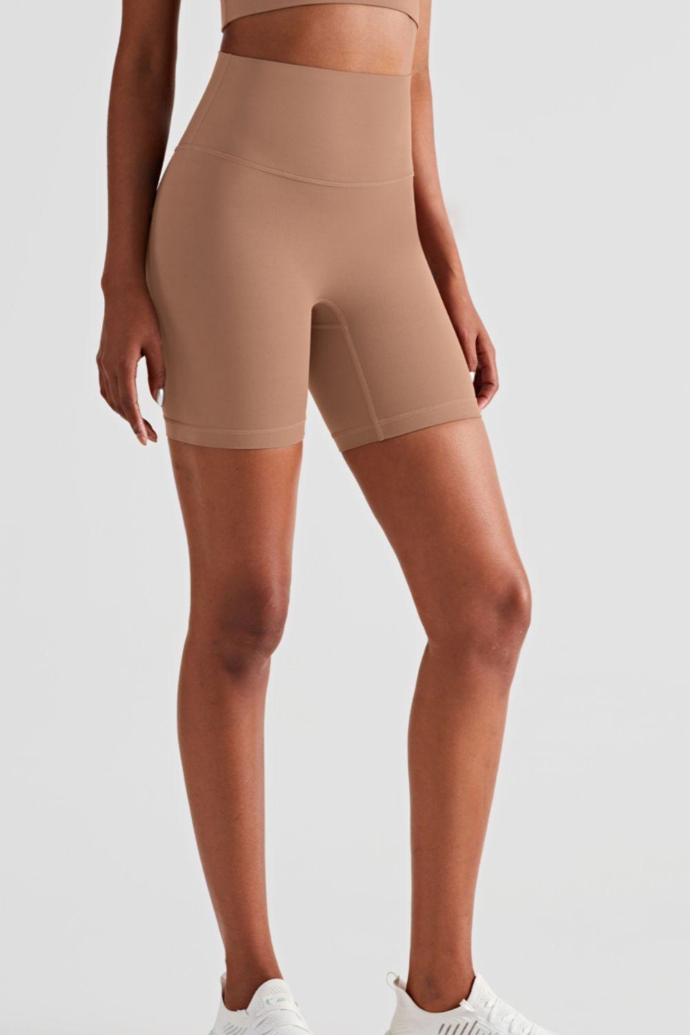 High-Rise Biker Shorts with Elastic Waistband