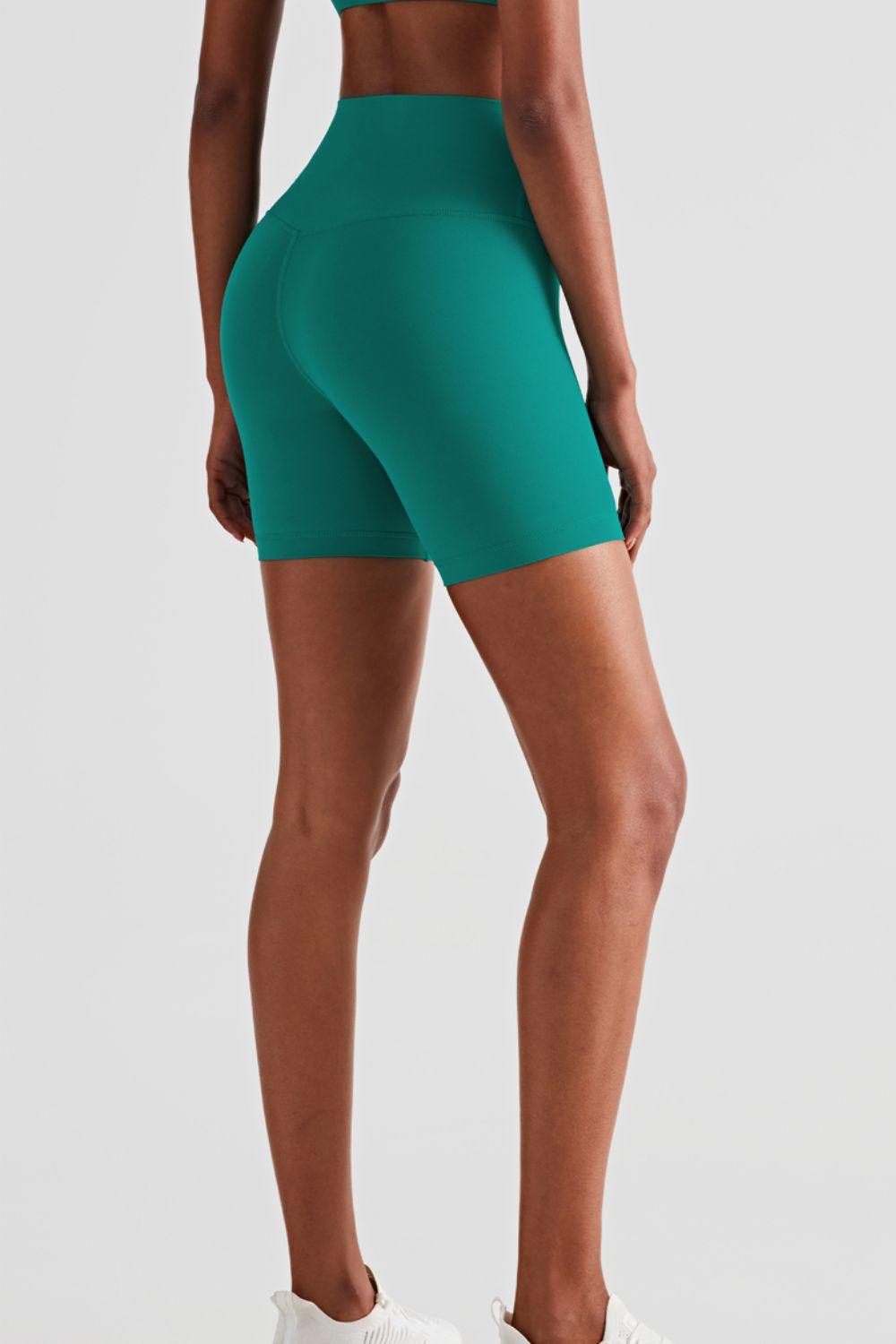 High-Rise Biker Shorts with Elastic Waistband