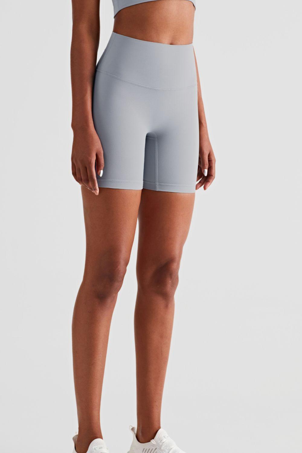 High-Rise Biker Shorts with Elastic Waistband