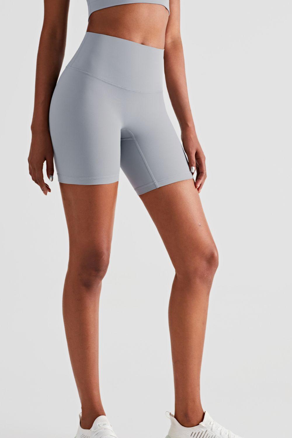 High-Rise Biker Shorts with Elastic Waistband