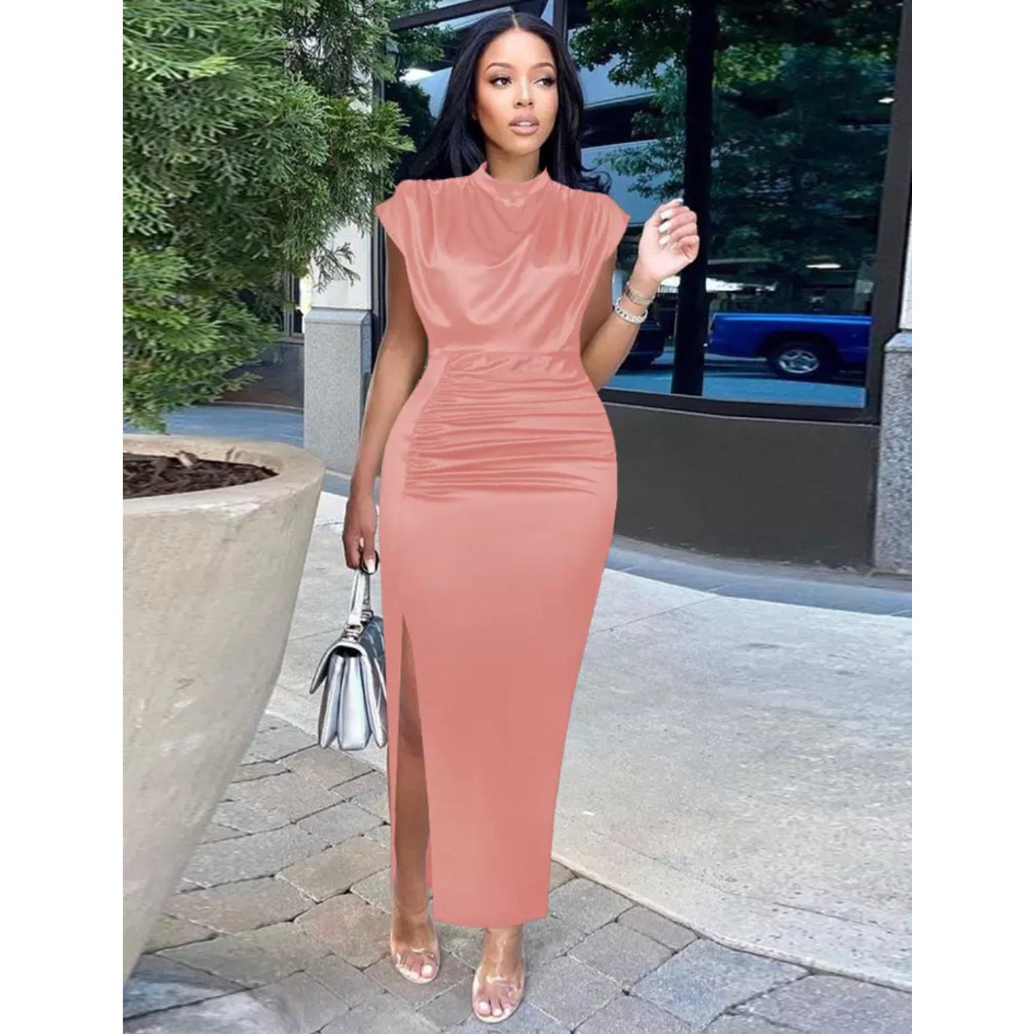 High Slit Sleeveless Dress