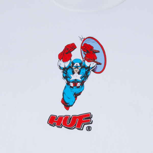 Huf White T-Shirt Now in Stock with Cap Design