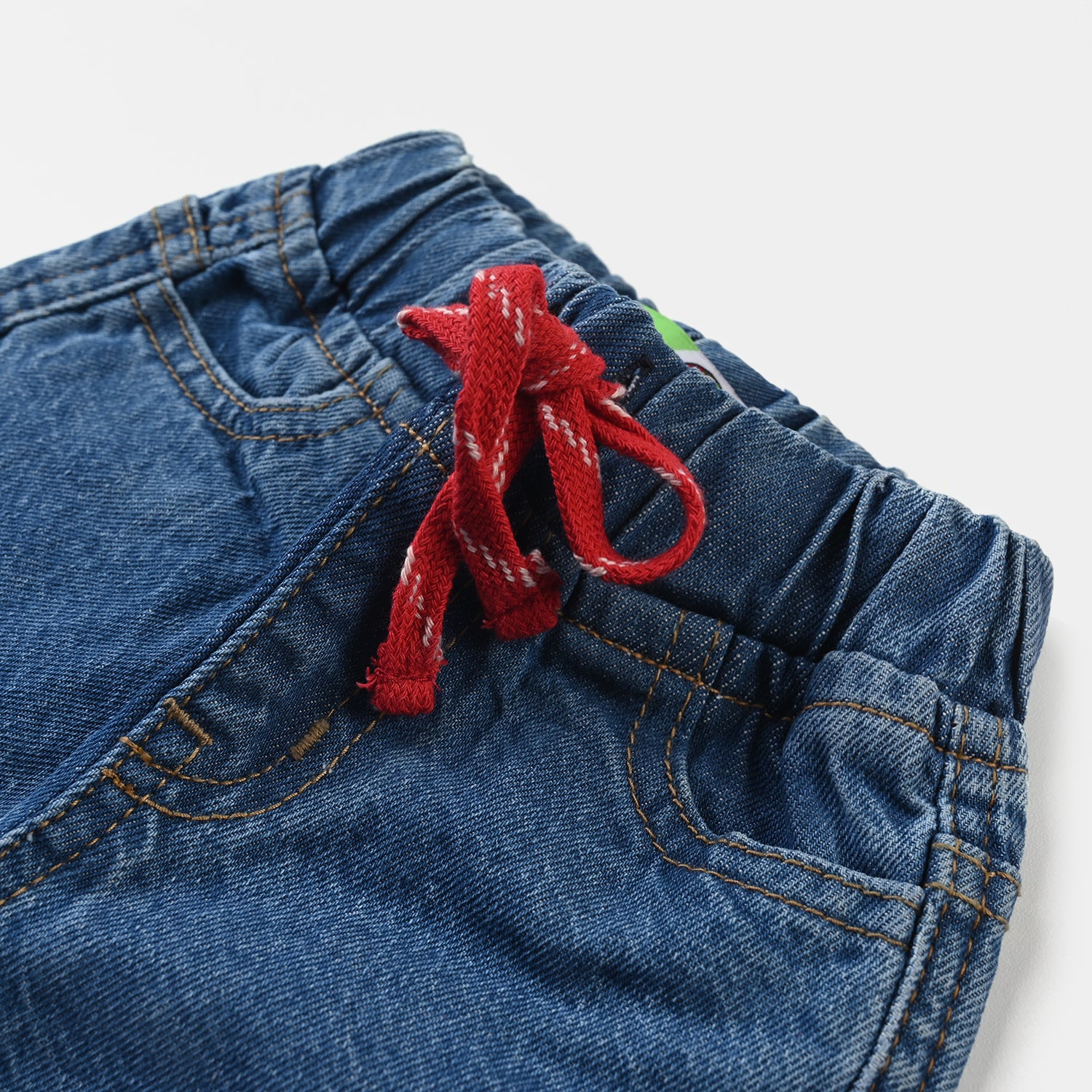 Infant Boys Denim Shorts - Lugh Happy Smile, Mid Blue.