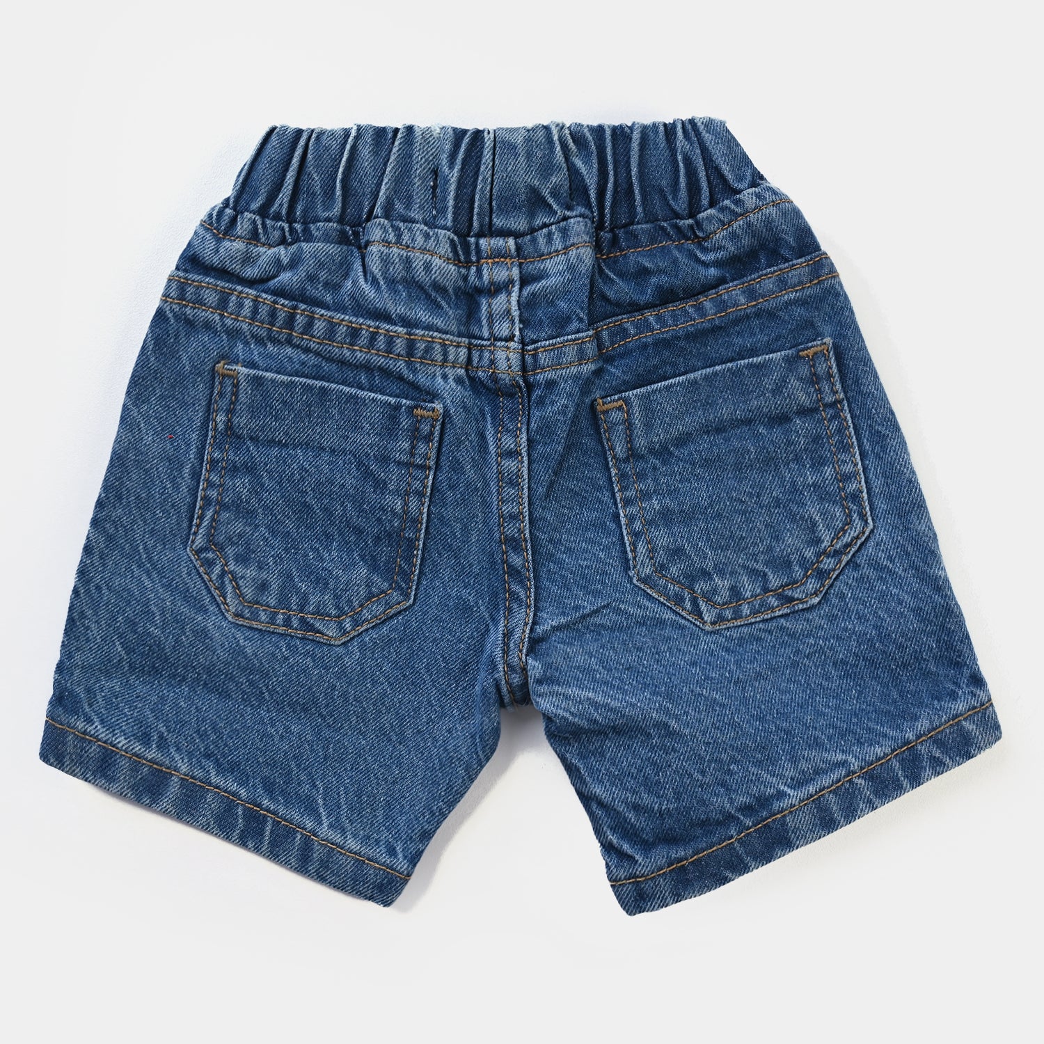 Infant Boys Denim Shorts - Lugh Happy Smile, Mid Blue.