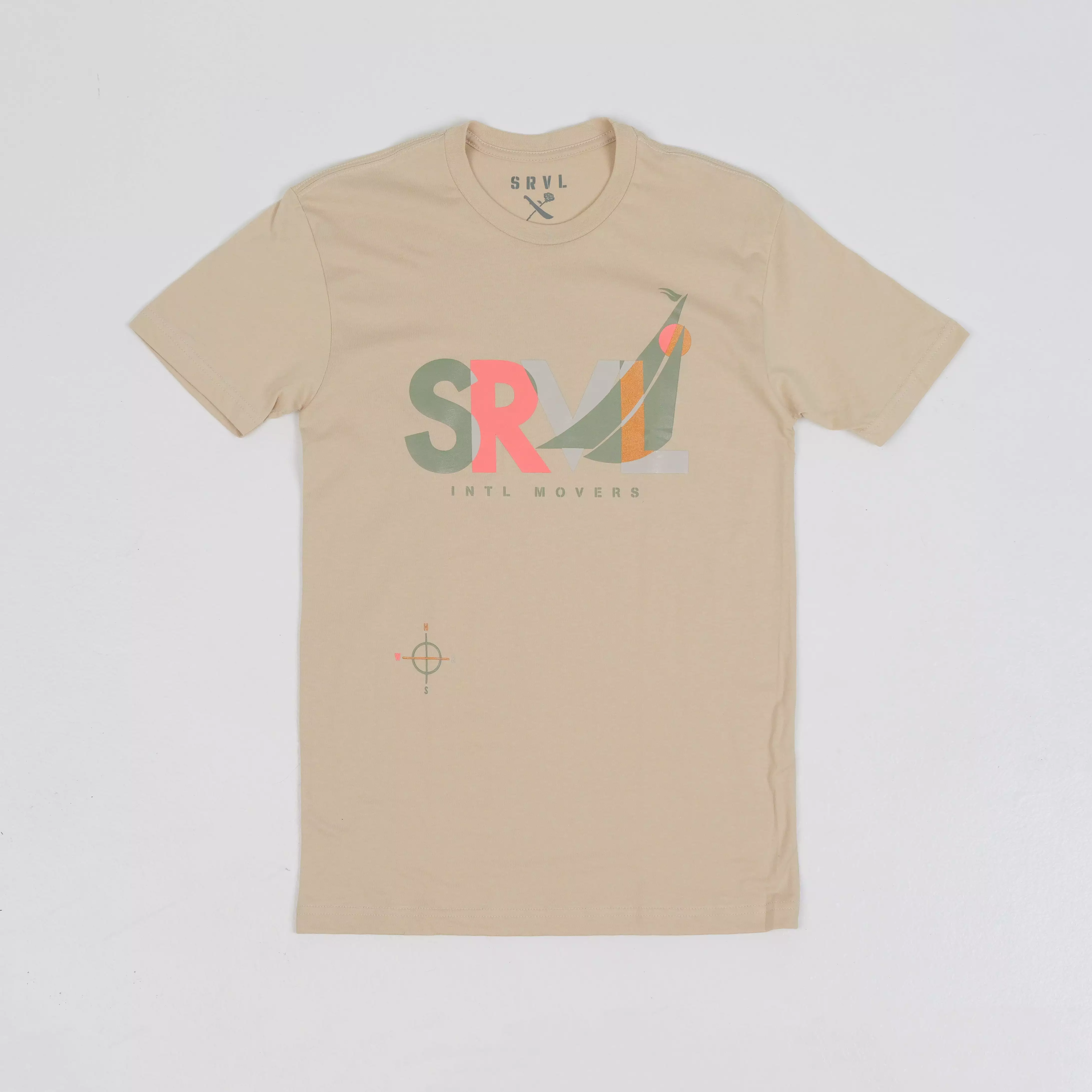 International Moving T-Shirt in Natural, Pink, and Olive