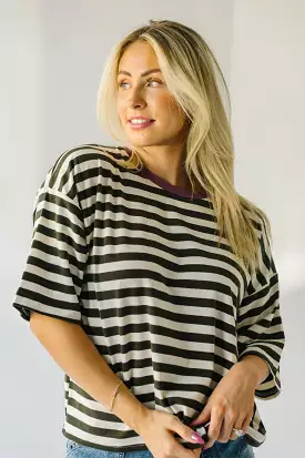 Janson Oversized Tee - Olive Stripe