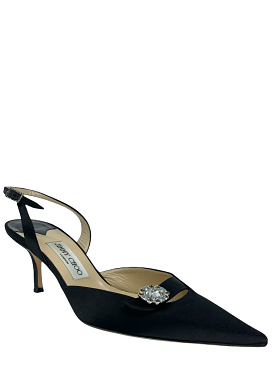 Jimmy Choo Satin Point Toe Slingback Pumps Size 10.5 - Shop now