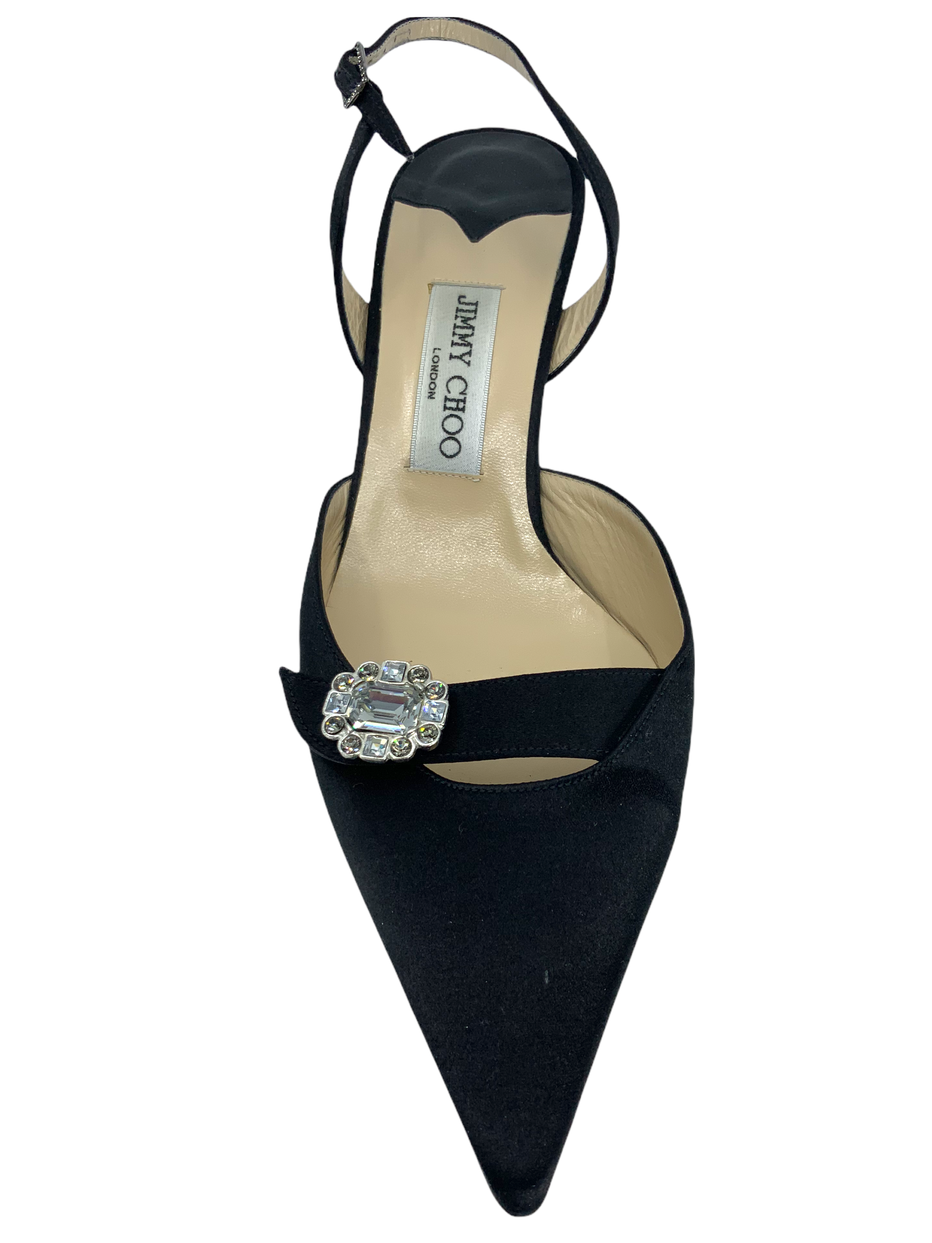 Jimmy Choo Satin Point Toe Slingback Pumps Size 10.5 - Shop now