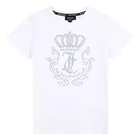 Juicy Couture Junior Diamante Crown T-Shirt - Black Label