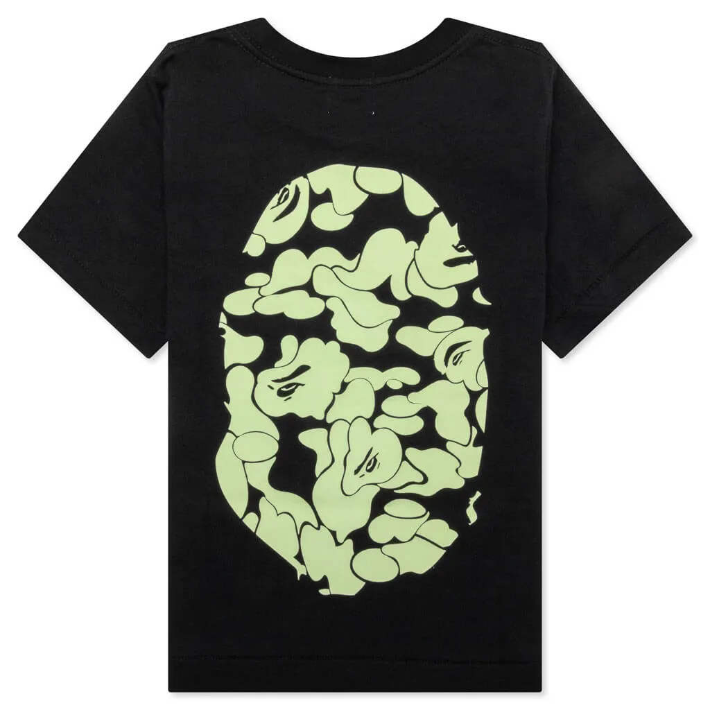 Black Kids Glow in The Dark Camo Big Ape Head Tee