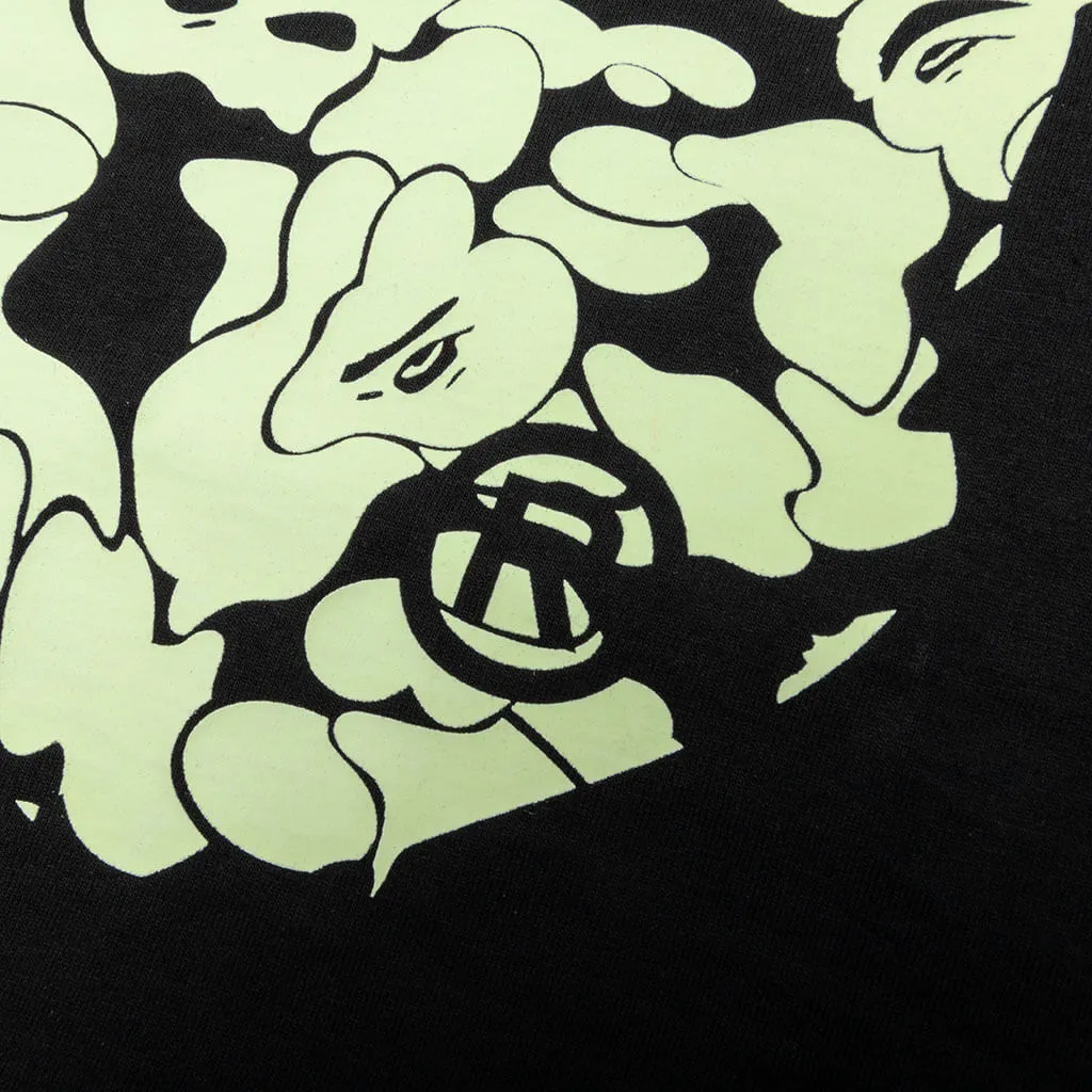 Black Kids Glow in The Dark Camo Big Ape Head Tee