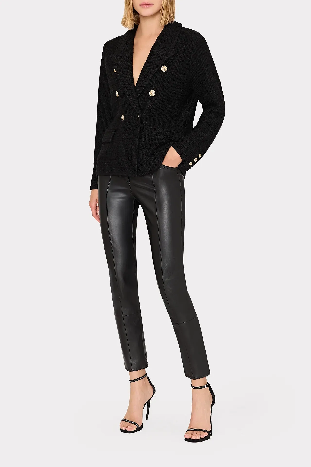 Kimmie Textured Knit Blazer Black