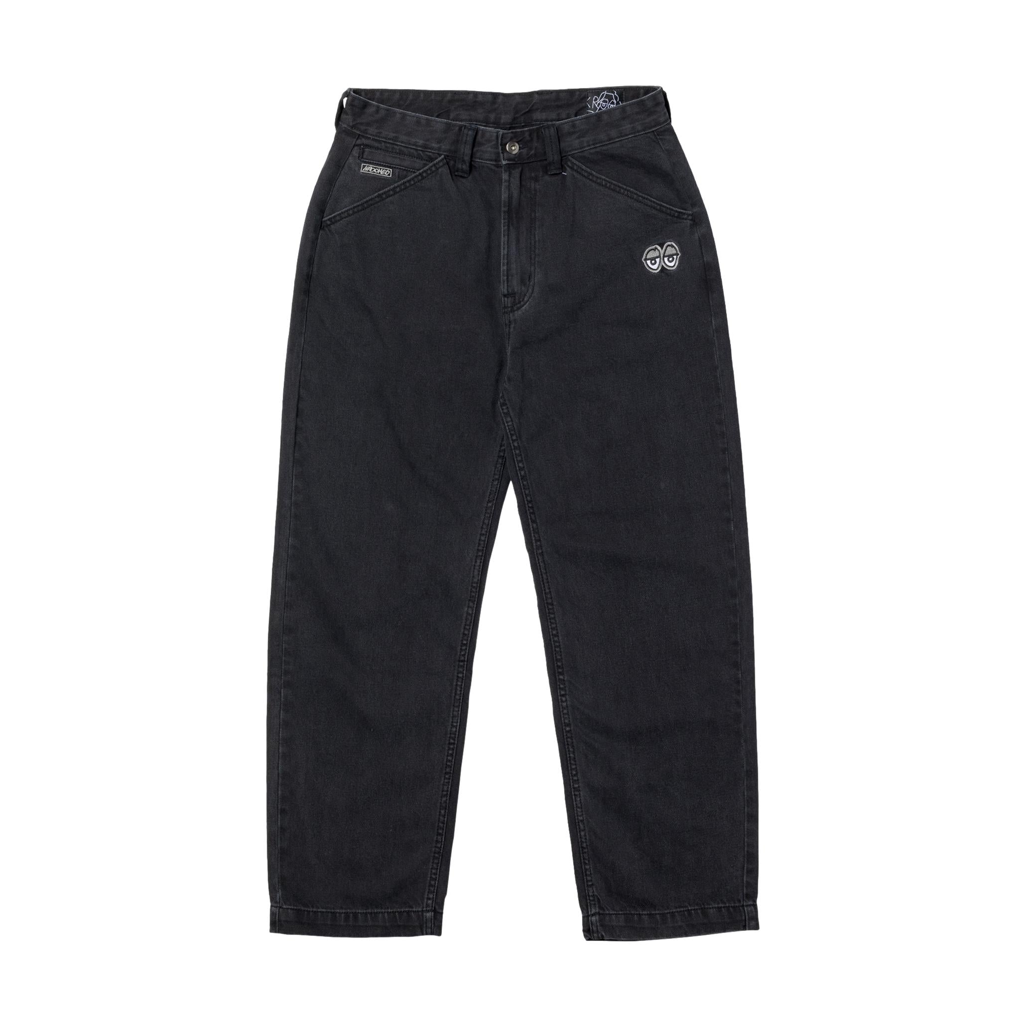 Krooked Eyes Black Denim Twill Pants