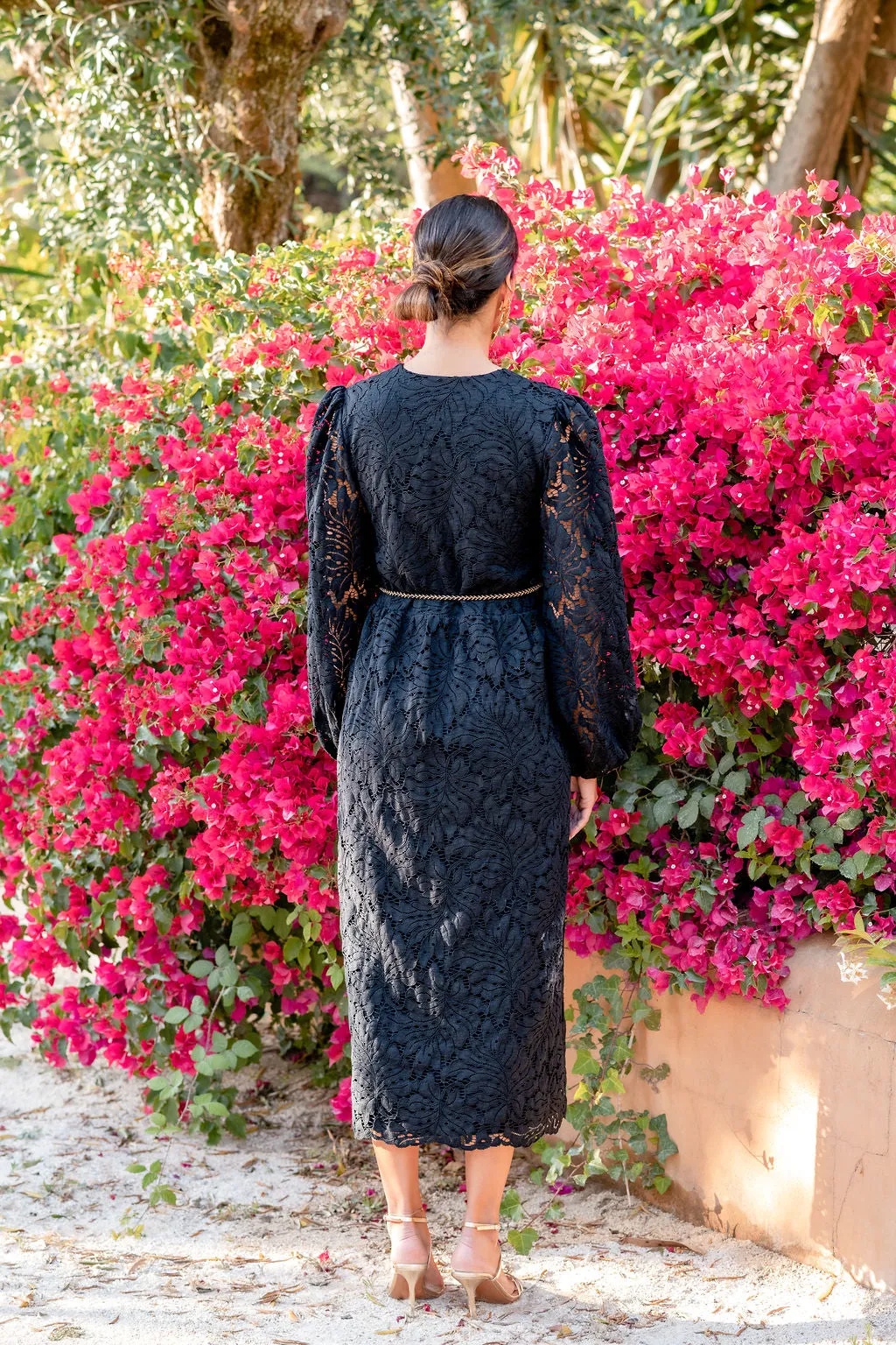 Black Lace Midi Dress