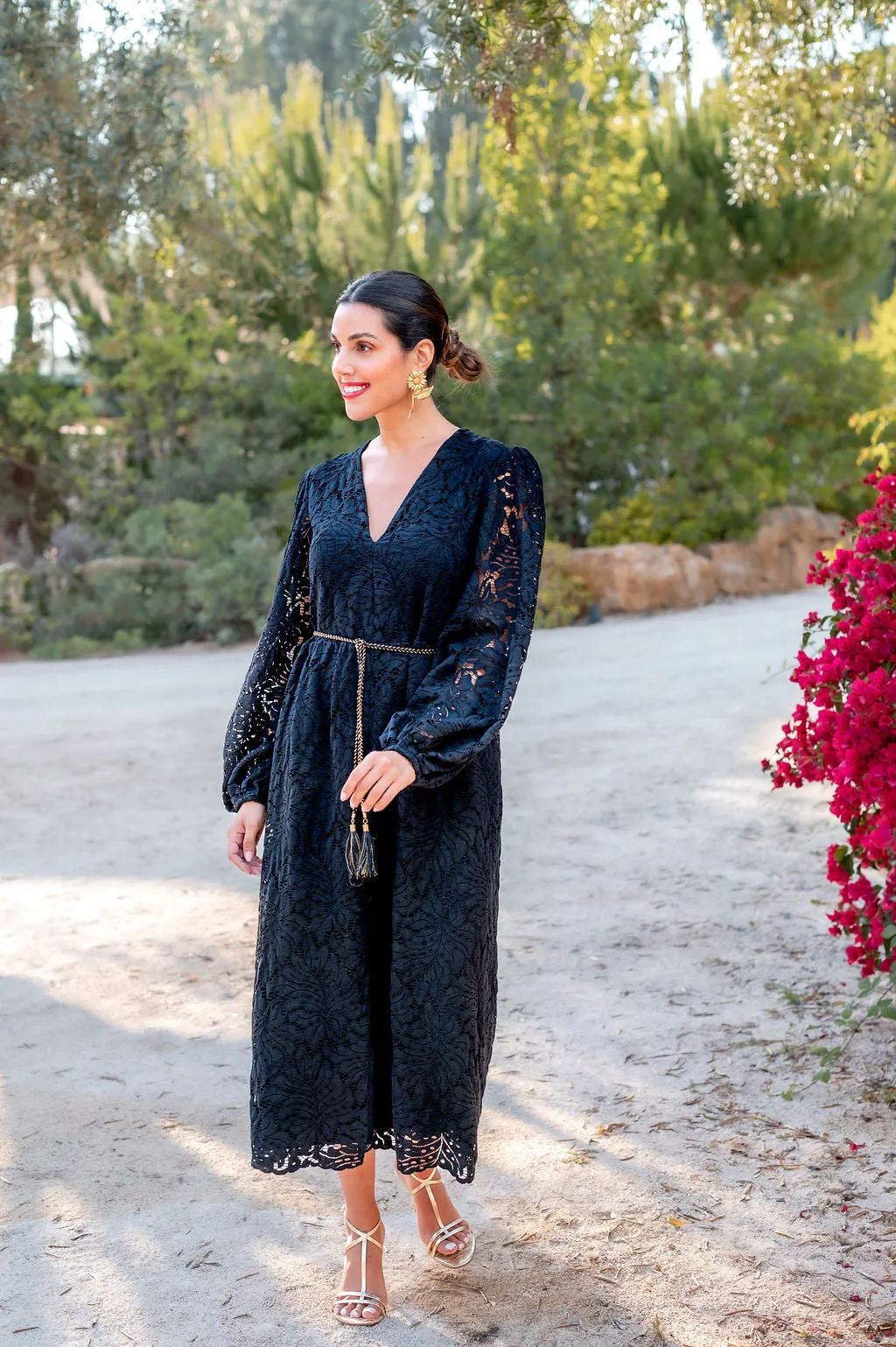 Black Lace Midi Dress