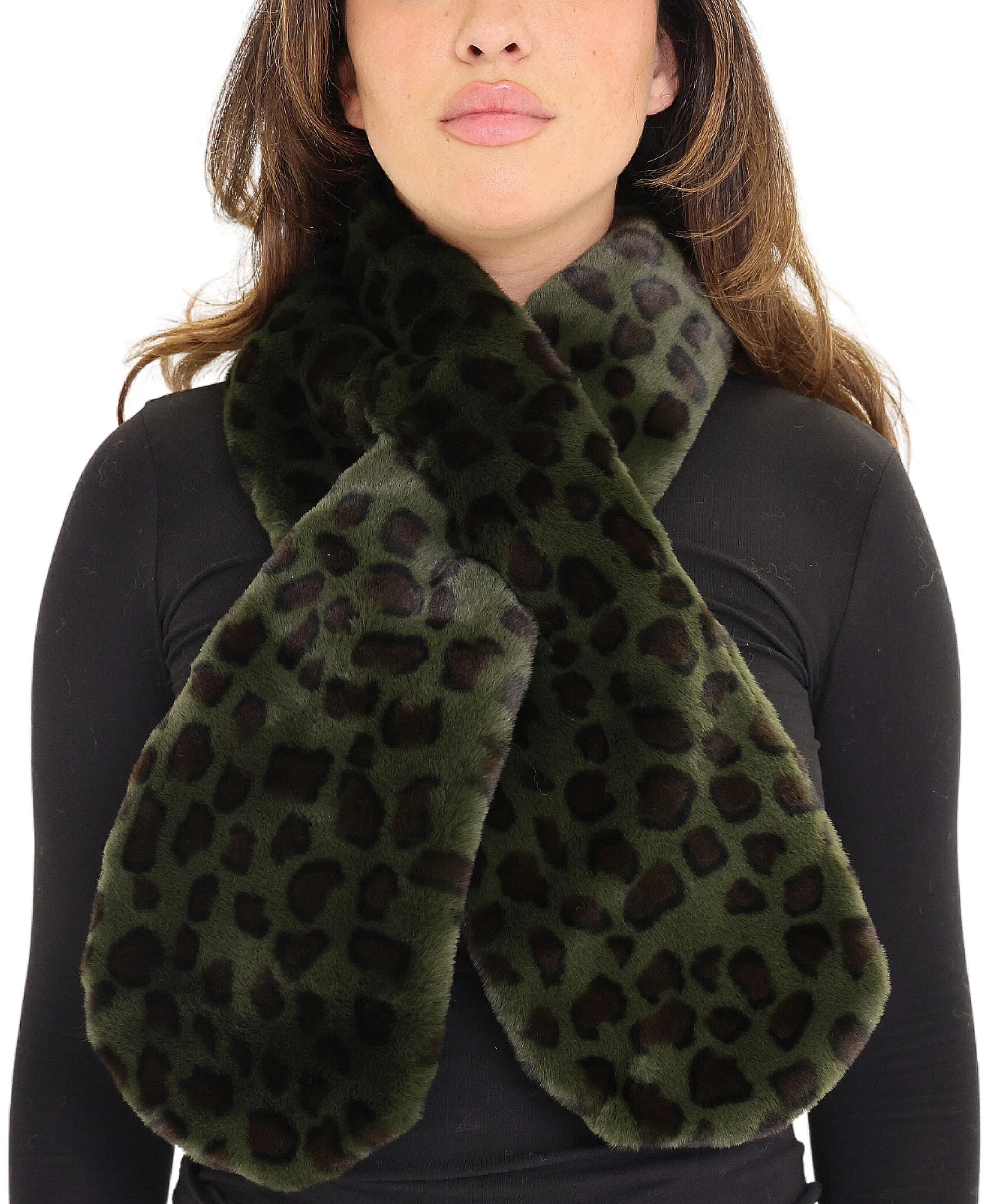 Leopard Print Pull Thru Scarf