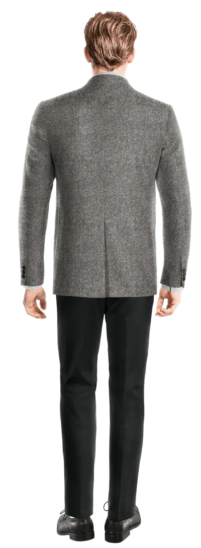 Light gray limited edition Donegal tweed blazer