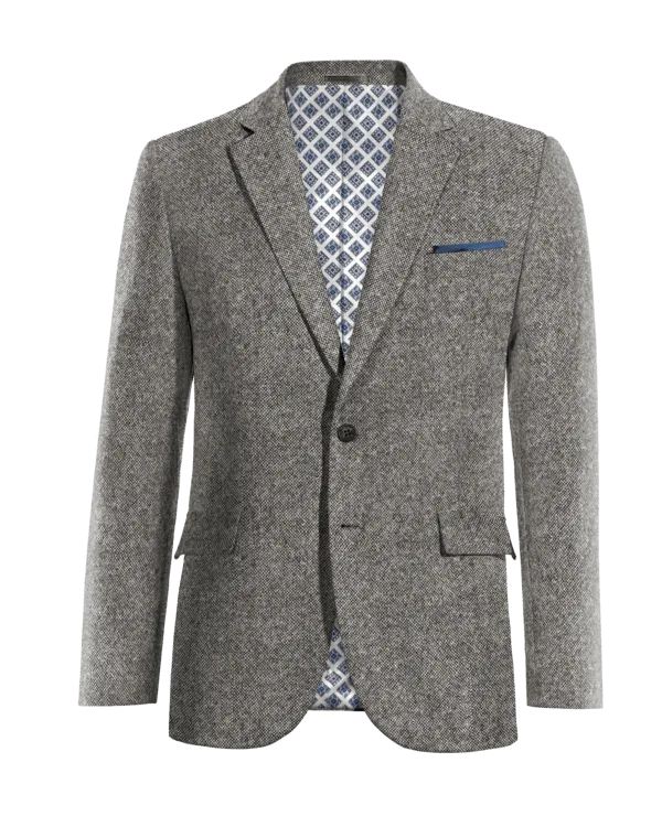 Light gray limited edition Donegal tweed blazer