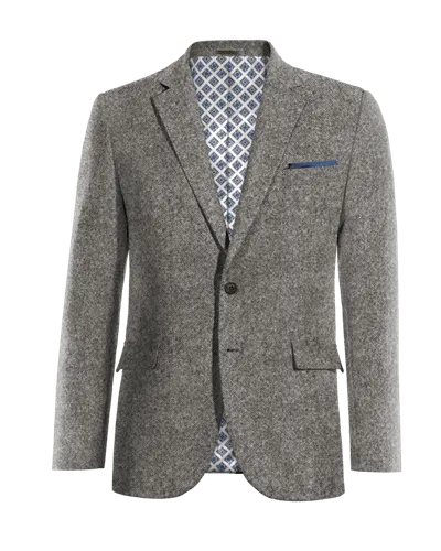 Light gray limited edition Donegal tweed blazer