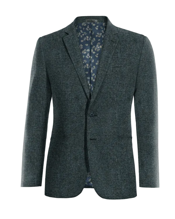 Limited edition blue Donegal tweed blazer.