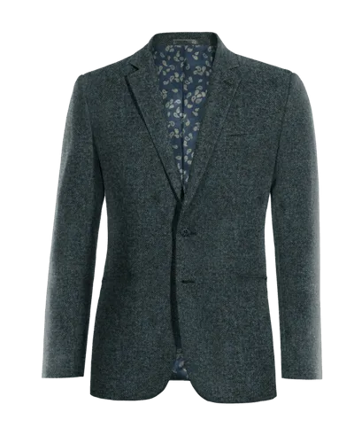 Limited edition blue Donegal tweed blazer.