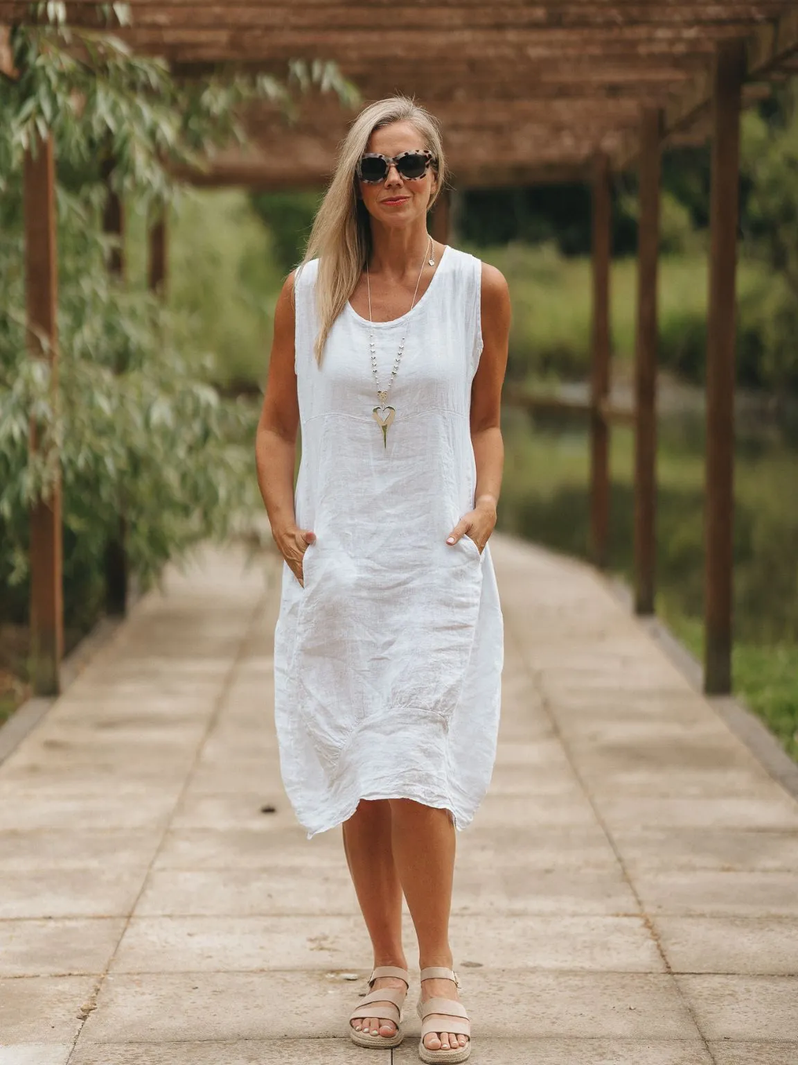 Linen Sleeveless Dress Bridie - Shop Now