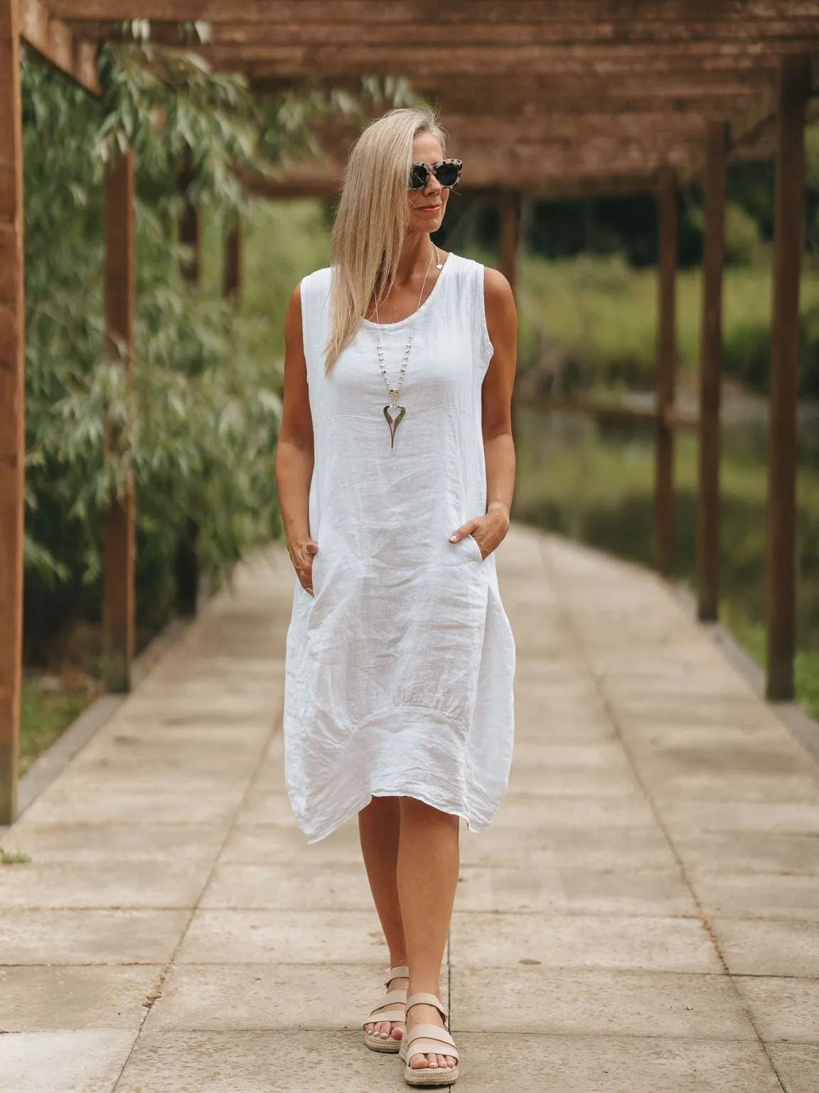 Linen Sleeveless Dress Bridie - Shop Now