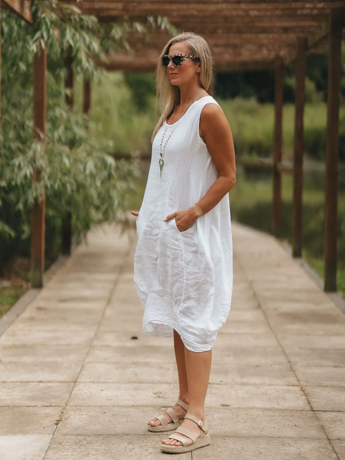 Linen Sleeveless Dress Bridie - Shop Now