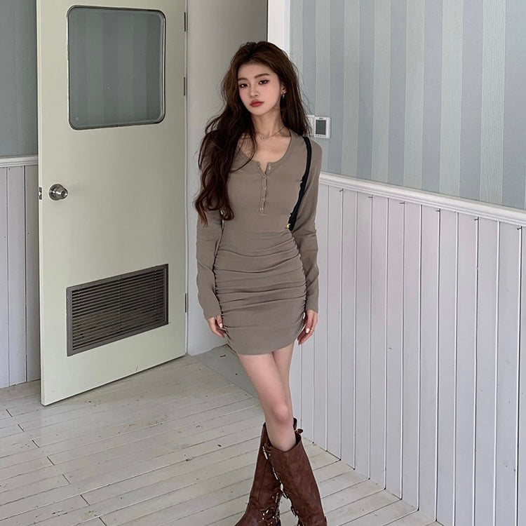 Long-Sleeve Knit Dress