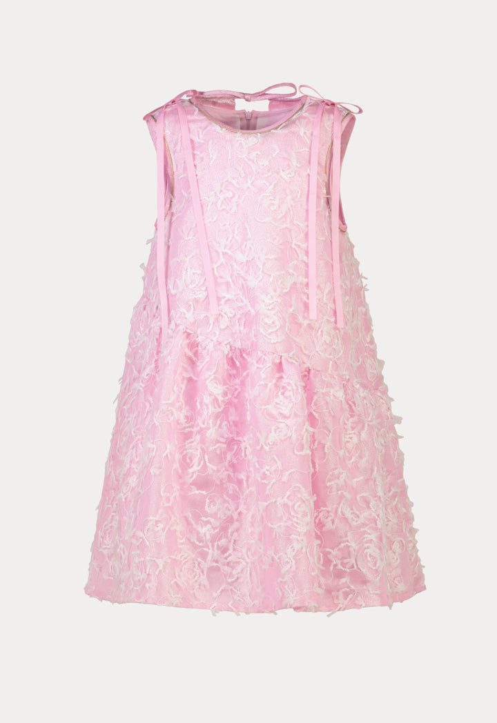 Lurex Tulle Girls Dress - Sleeveless & Embellished