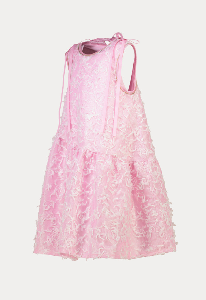 Lurex Tulle Girls Dress - Sleeveless & Embellished