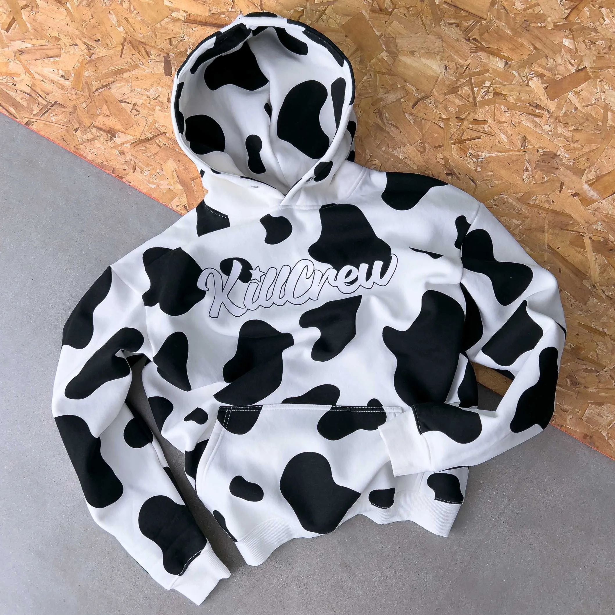 LUX MOO MOO HOODIE BLACK Oversized