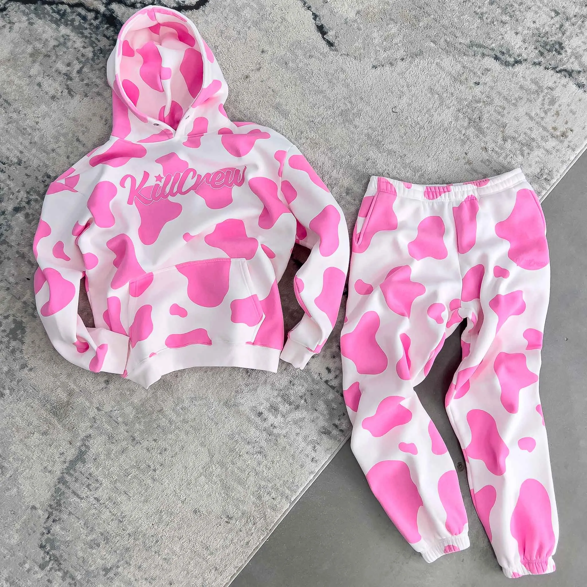 LUX MOO MOO HOODIE PINK Oversized