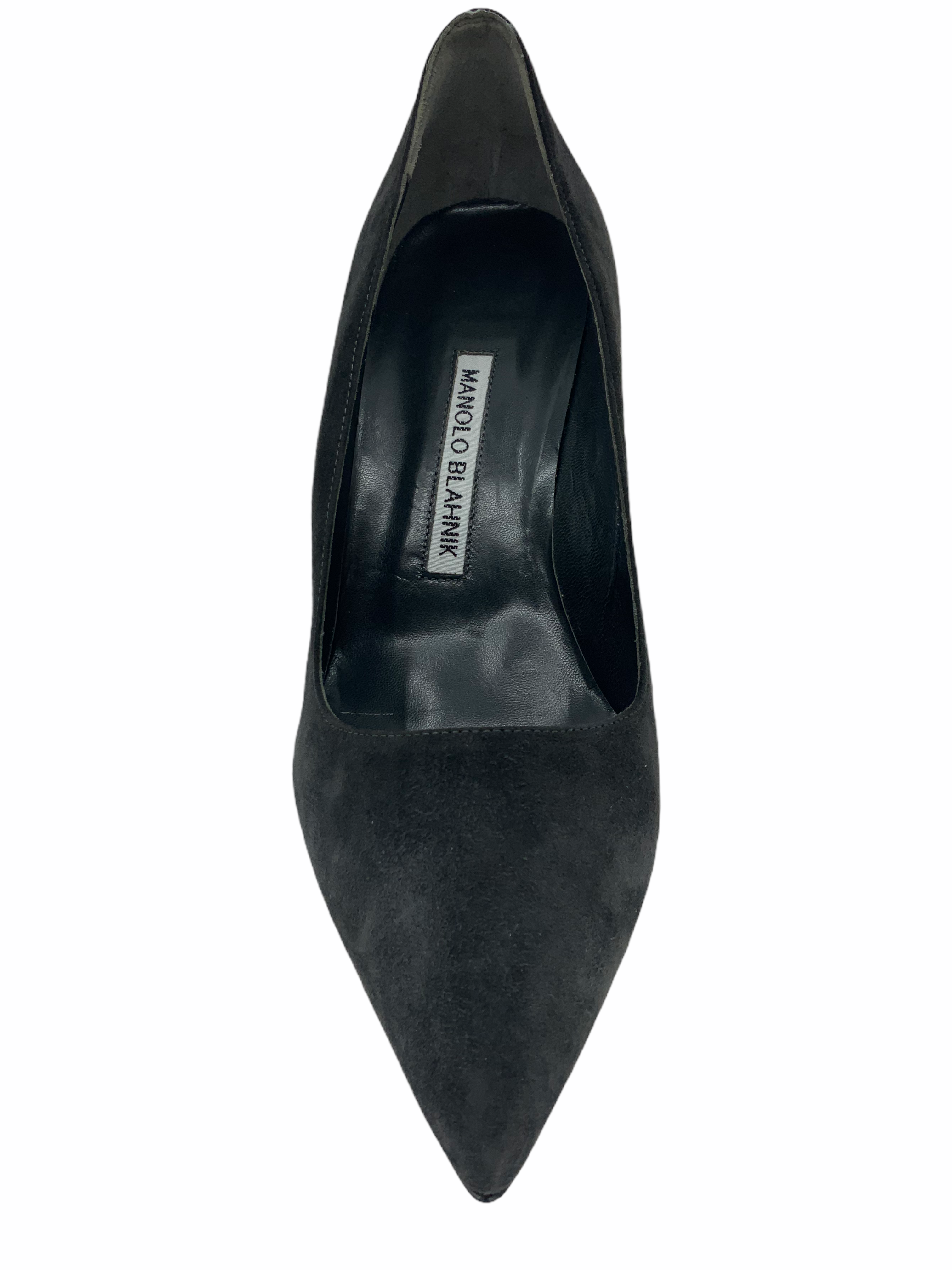 Manolo Blahnik Alba Suede Block-Heel Pumps 8.5