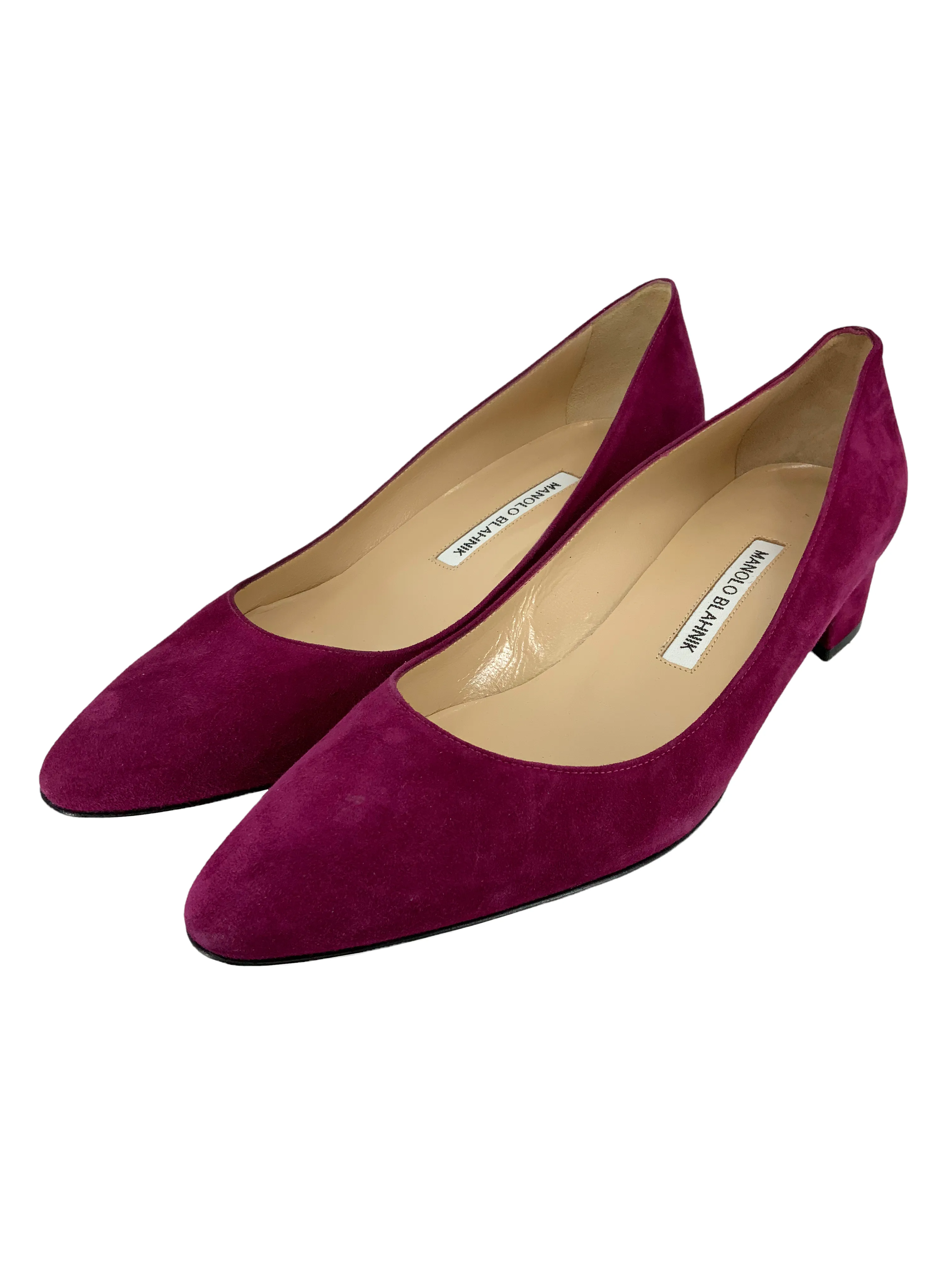 Manolo Blahnik suede pumps 9.5 - Listony block heel