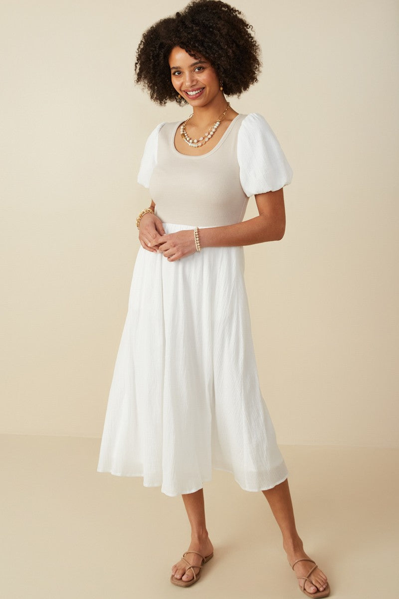 Mari Ribbed Knit Bodice Dress - Shop now for this stylish and comfortable ribbed knit bodice dress from Mari. Perfect for any oc