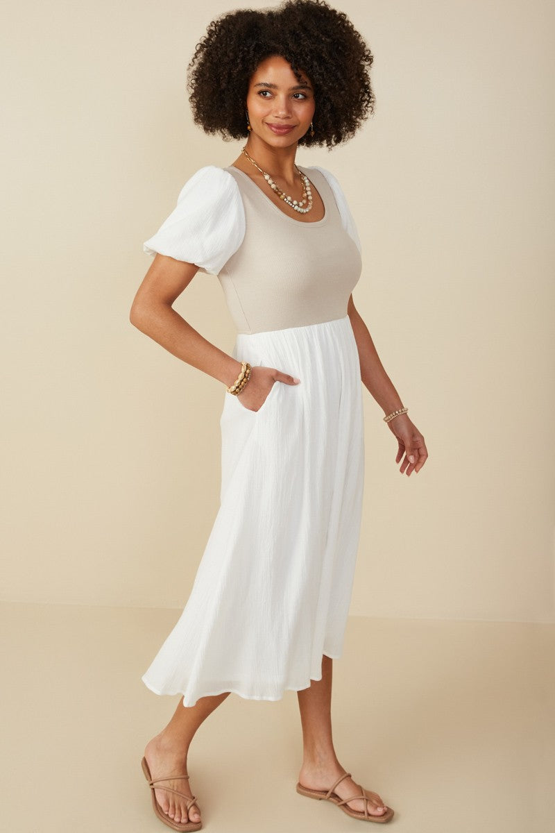 Mari Ribbed Knit Bodice Dress - Shop now for this stylish and comfortable ribbed knit bodice dress from Mari. Perfect for any oc