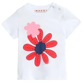 White Floral Print Marni T-Shirt