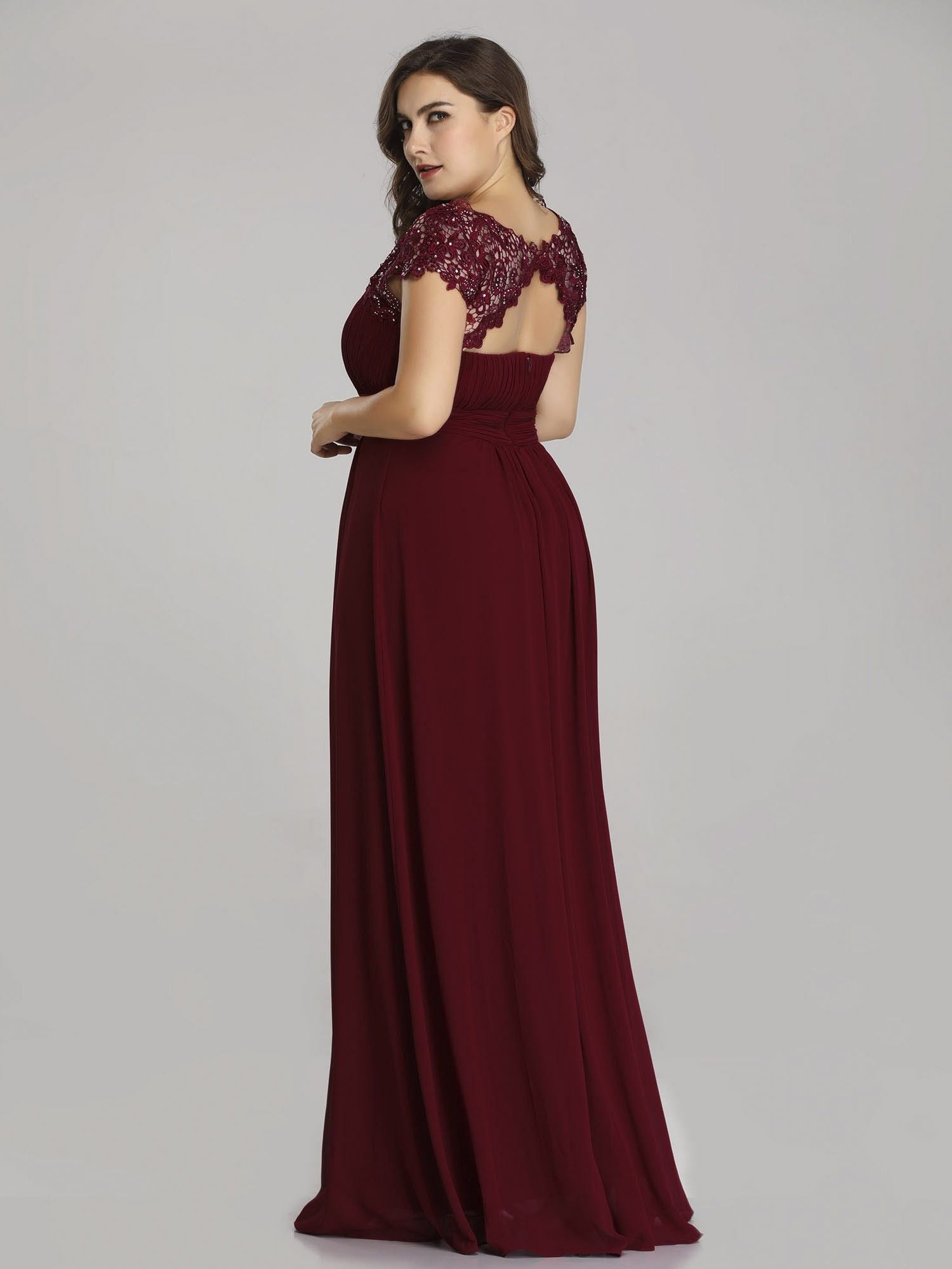 Maxi long lace cap sleeve dress size 20 - Style 93099