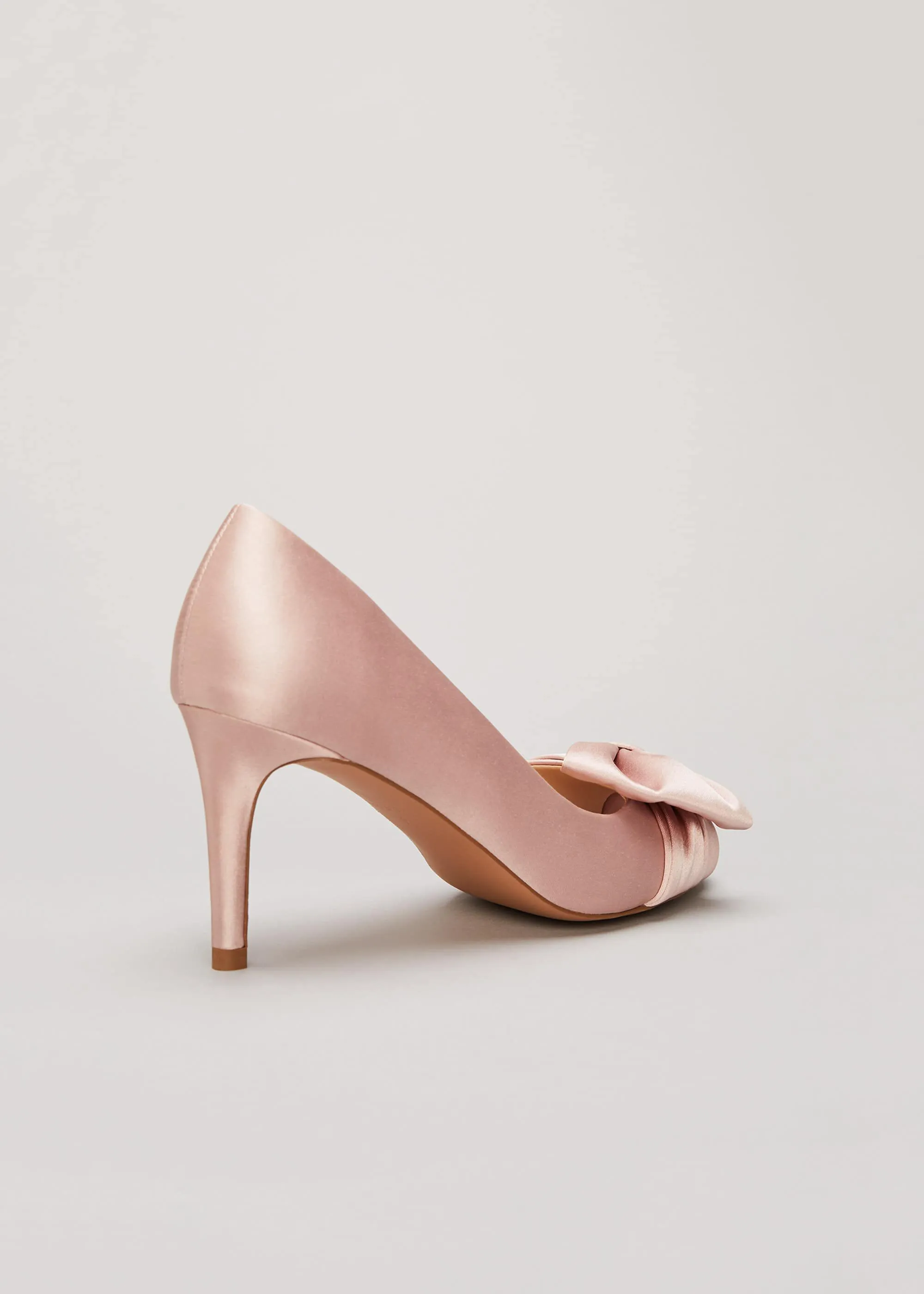 Meaghan Satin Bow Peep Toe - Satin Bow Peep Toe Heels