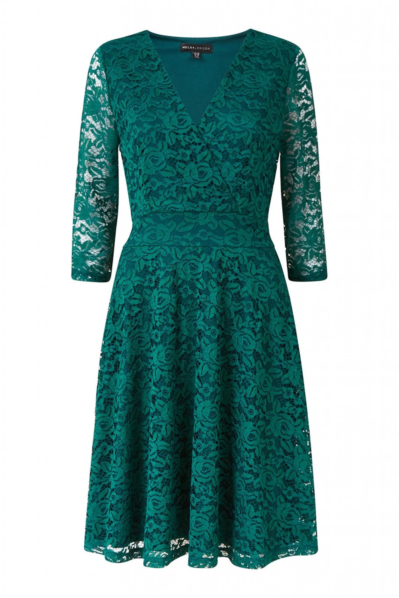 Mela London Green Lace Flared Dress