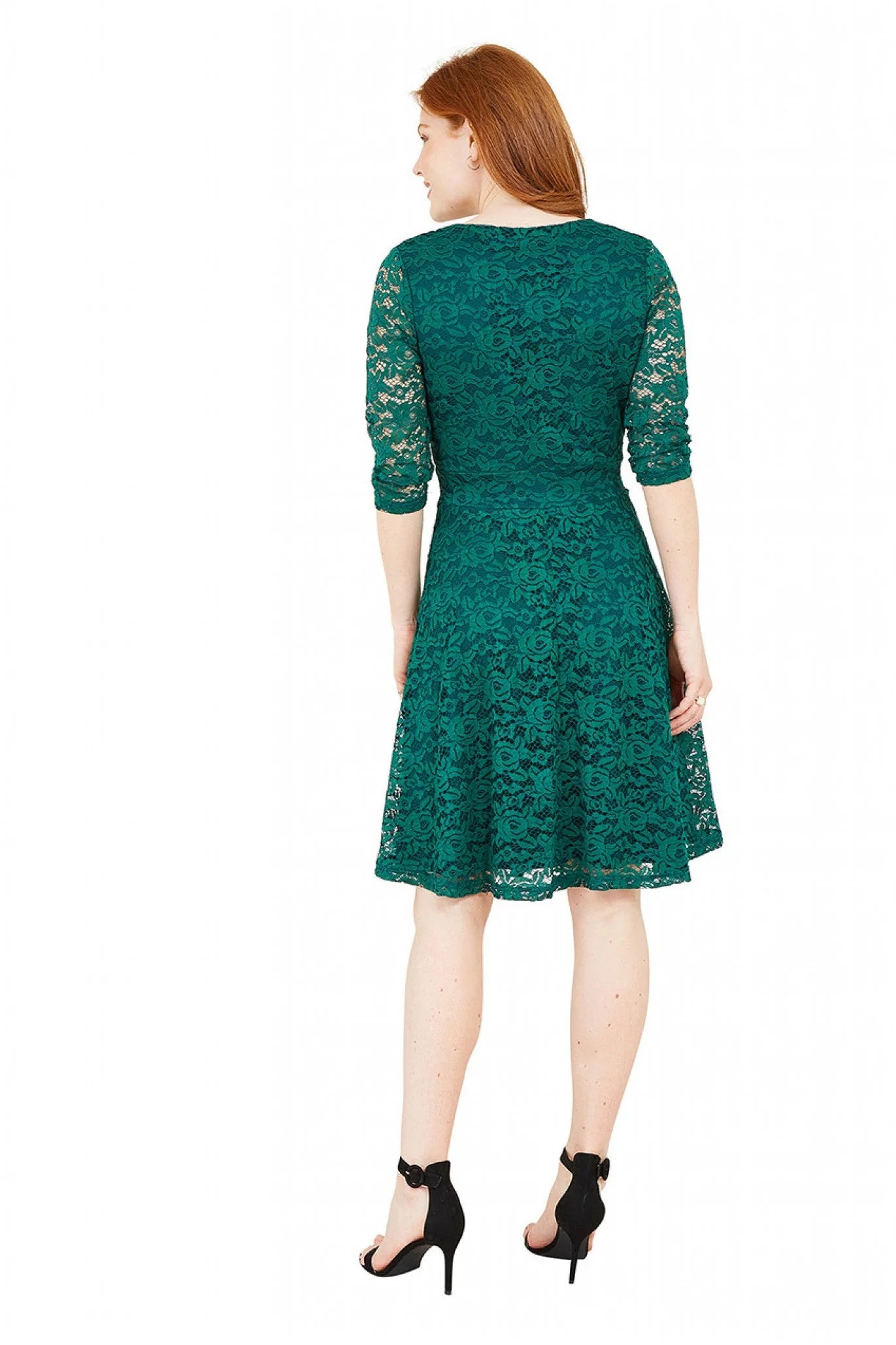 Mela London Green Lace Flared Dress