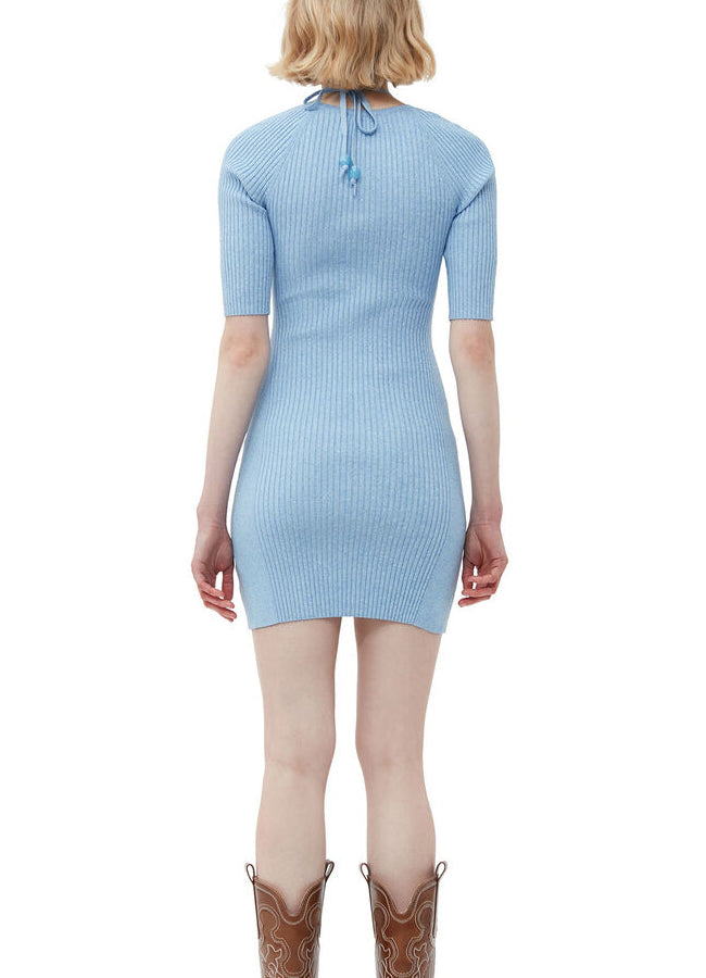 Melange Knit Mini Dress K1893 is a trendy and stylish dress with a knitted pattern.