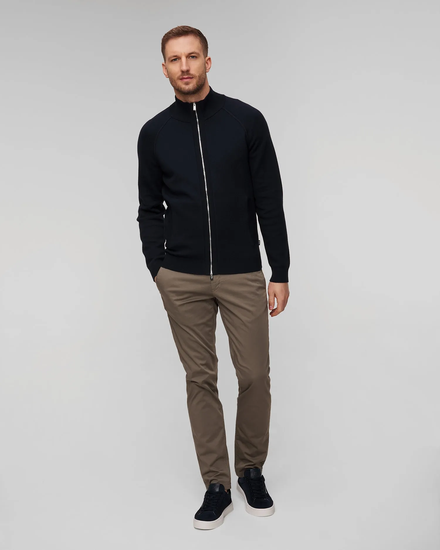 Men's Navy Blue Wool Sweater - Hugo Boss Perrone