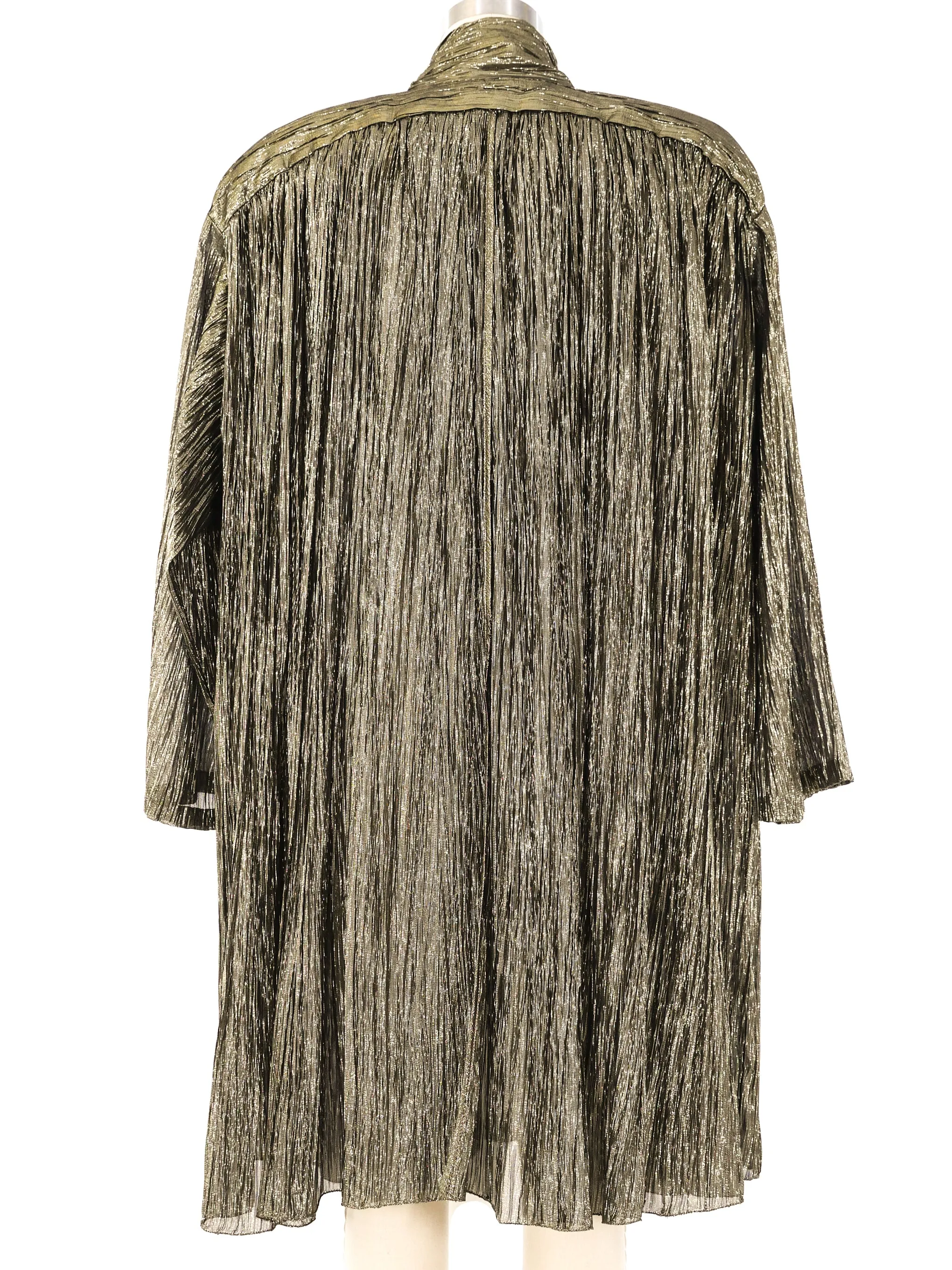 Metallic Gold Pleated Evening Jacket Krizia