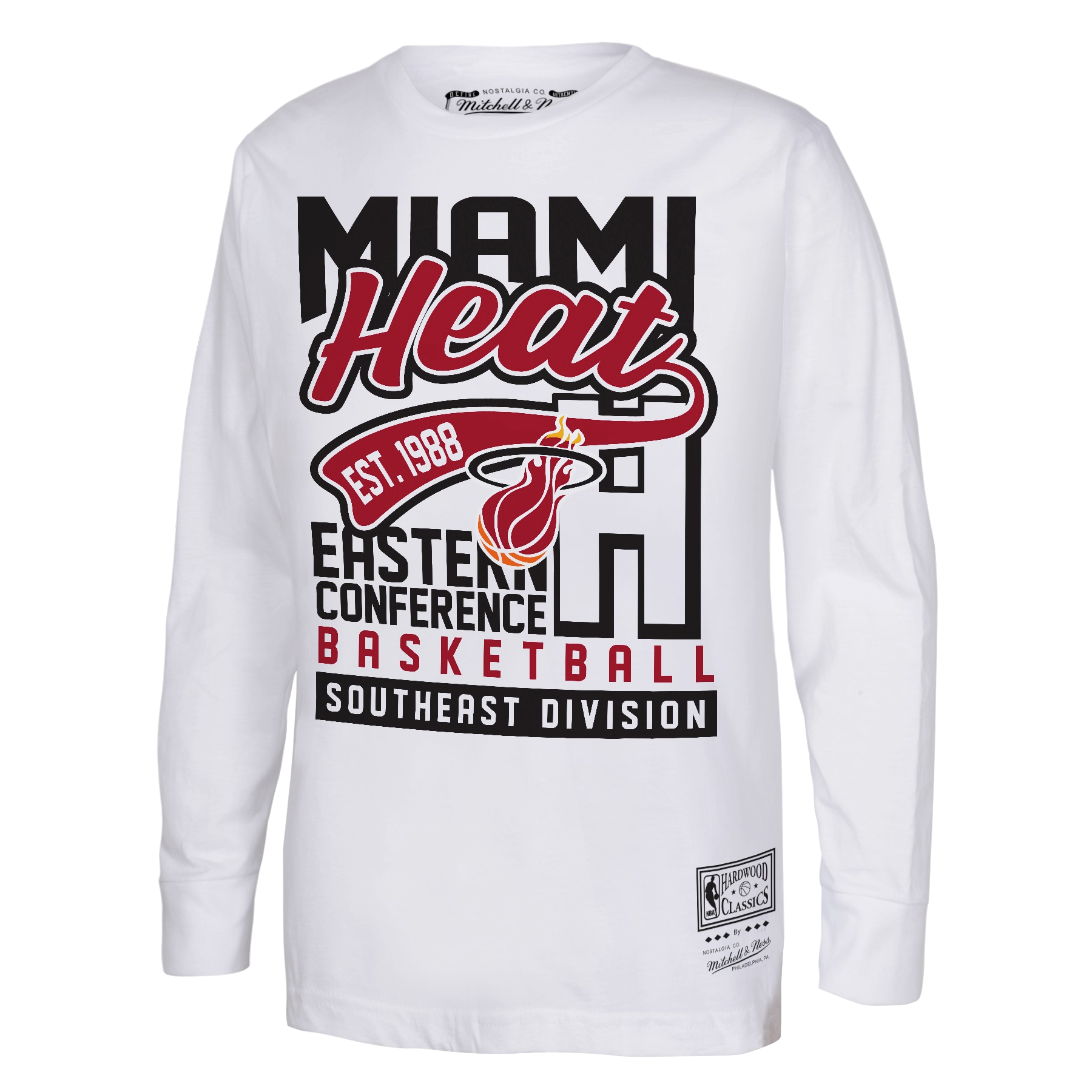 Miami HEAT Tail Sweep Long Sleeve Tee for Youth | Mitchell & Ness